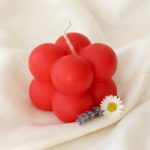 Mărturie Nuntă sau Botez – Lumânare Bubble 4x4 (Handmade) - imagine 3