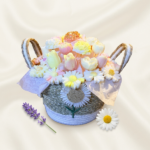 Coș Grădina Infinită – Aranjament cu Flori din Ceară de Soia, Handmade - imagine 3