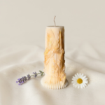 lumanare sculpturala antique gold column coloana baroc auriu ceara soia praf de zana