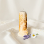 lumanare sculpturala antique gold column coloana baroc auriu ceara soia praf de zana